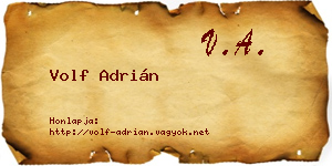 Volf Adrián névjegykártya